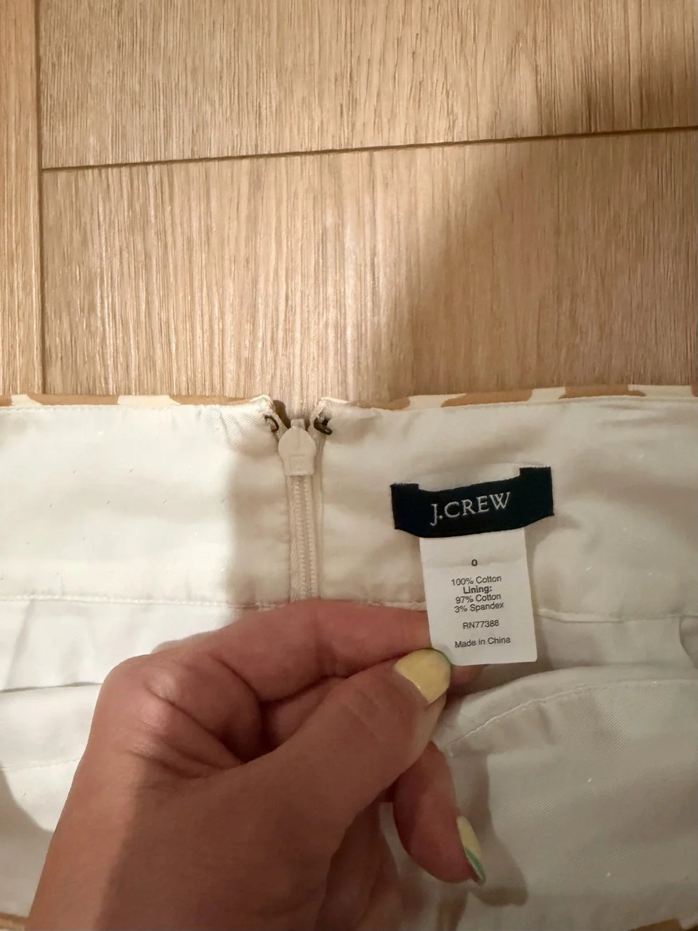J. Crew Beige and White Patterned Pencil Skirt - Size 0